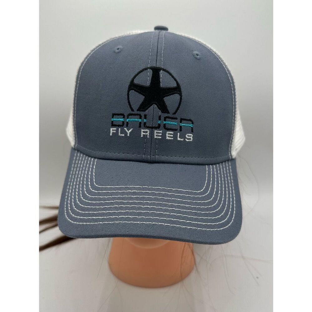 Bauer Fly Reels Smooth Trucker Hat in charcoal gray and white
